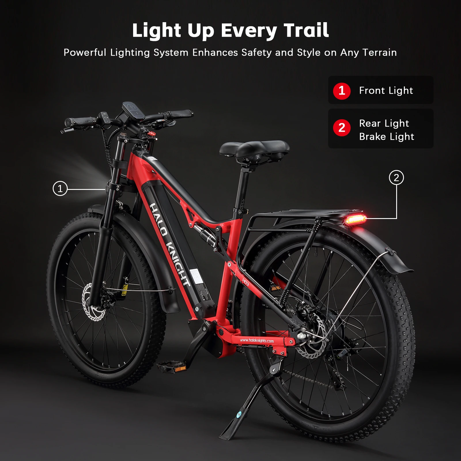 48V 1000W 19,2Ah Elektrofahrräder für Erwachsene, 45km/h Fatbike mit Schneereifen, Leistungsstarkes Elektromotorrad – Detail 9