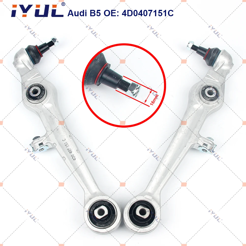 

A Pair Front Lower Control Arm Straight 16mm For Audi A4 8D2 B5 8D5 A6 C5 A8 4D2 VW Volkswagen PASSAT SKODA SUPERB