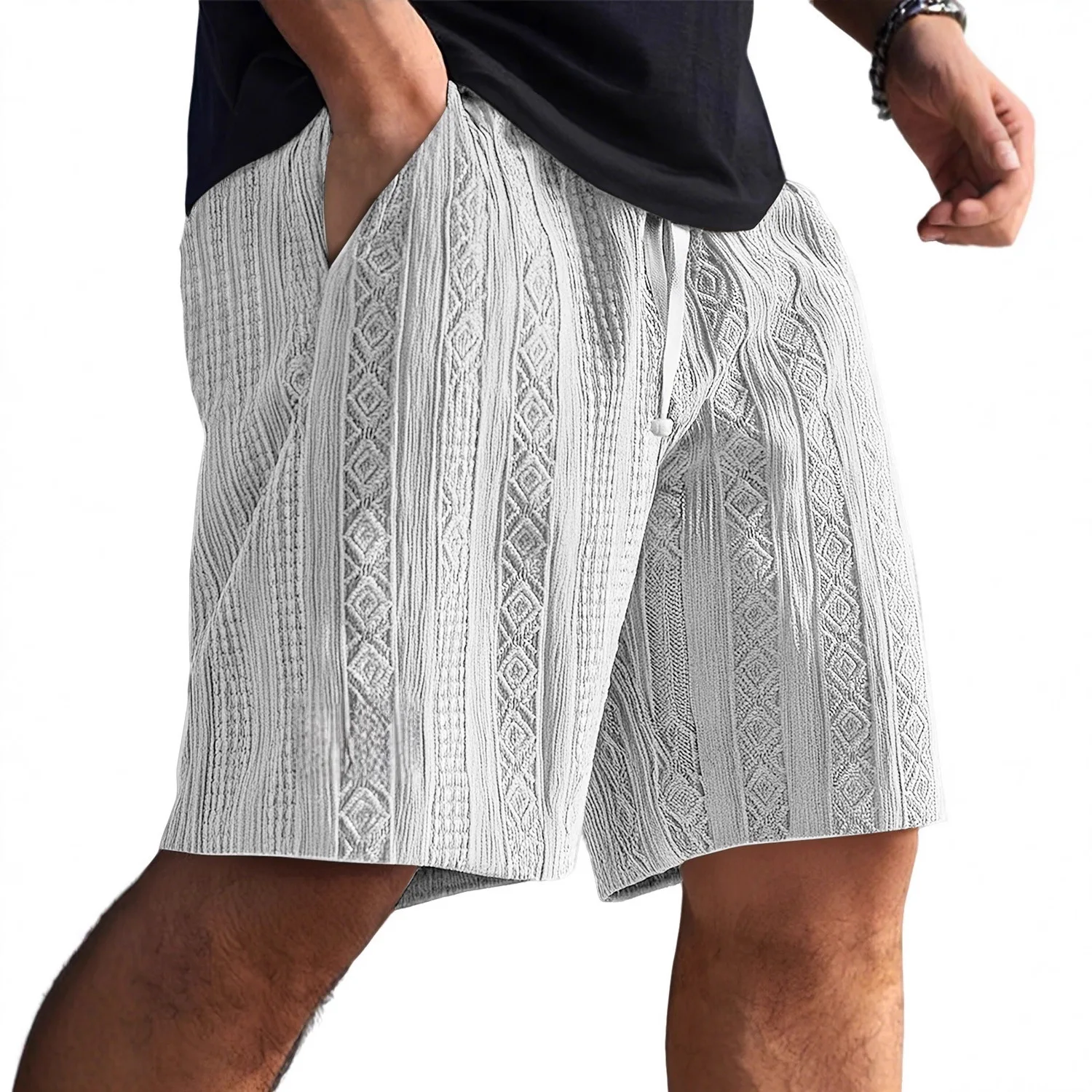 

Новые мужские повседневные шорты с жаккардовым узором и текстурой, модные, 2026 года