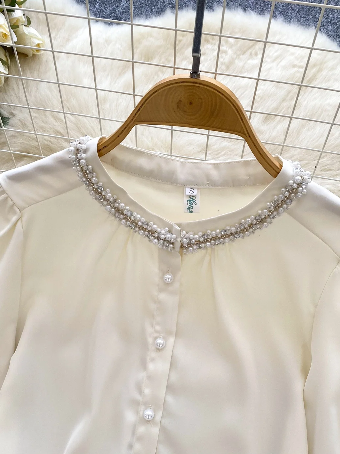 

Ele Long Sve Satin irt Женские круглые Ne Single Button irt Корейский Sle Dojazdy Wind Свободный крой Дышащая кожа-Fr...