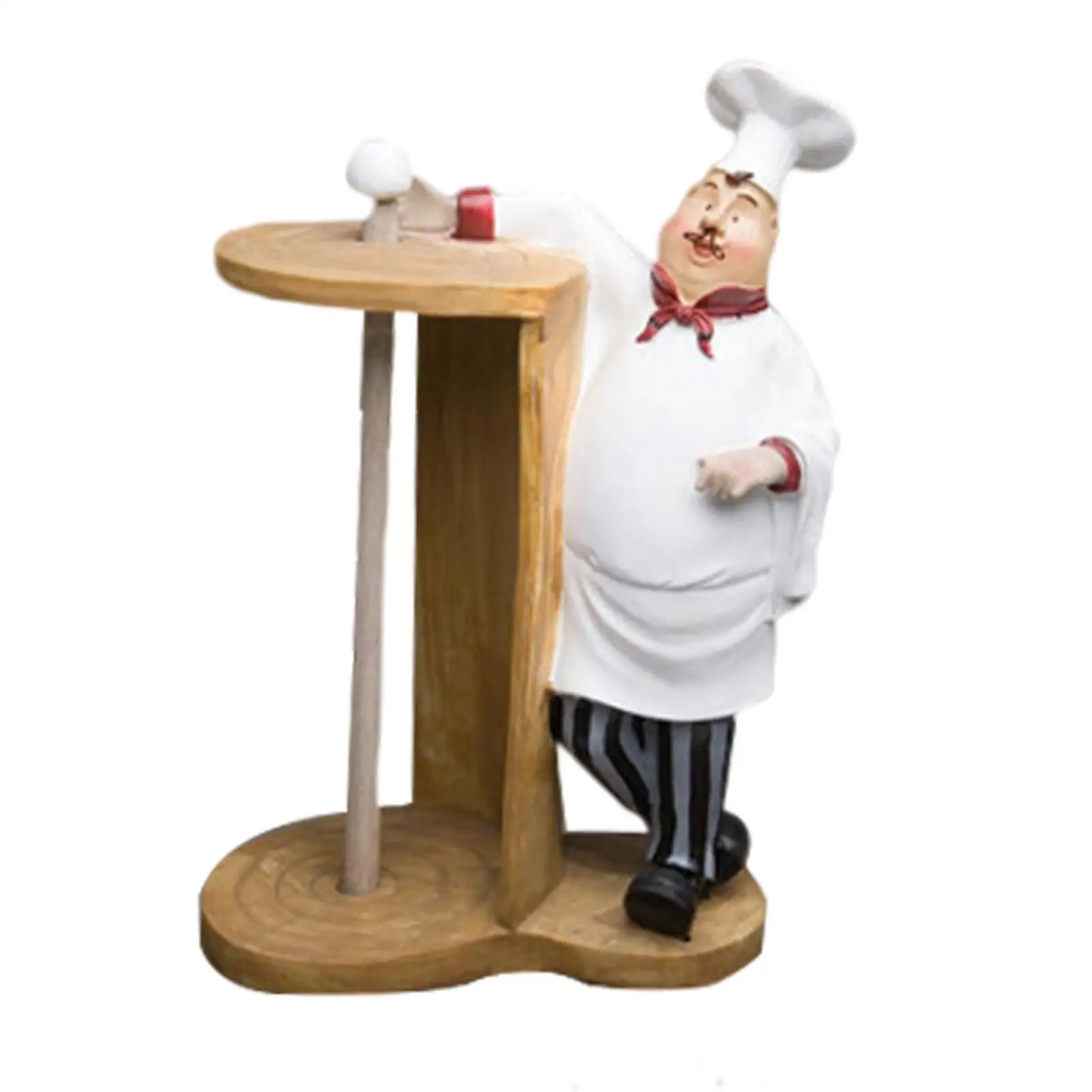 Resin Chef Paper Towel Holder Figurines Creative Home Cake Shop Restaurant Crafts Decoration Ornament