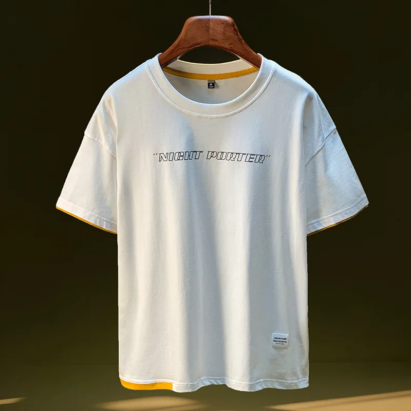 

Loose summer T-shirt for men 2025 new printed short sleeved men's clothing simple and fashionable casual top
