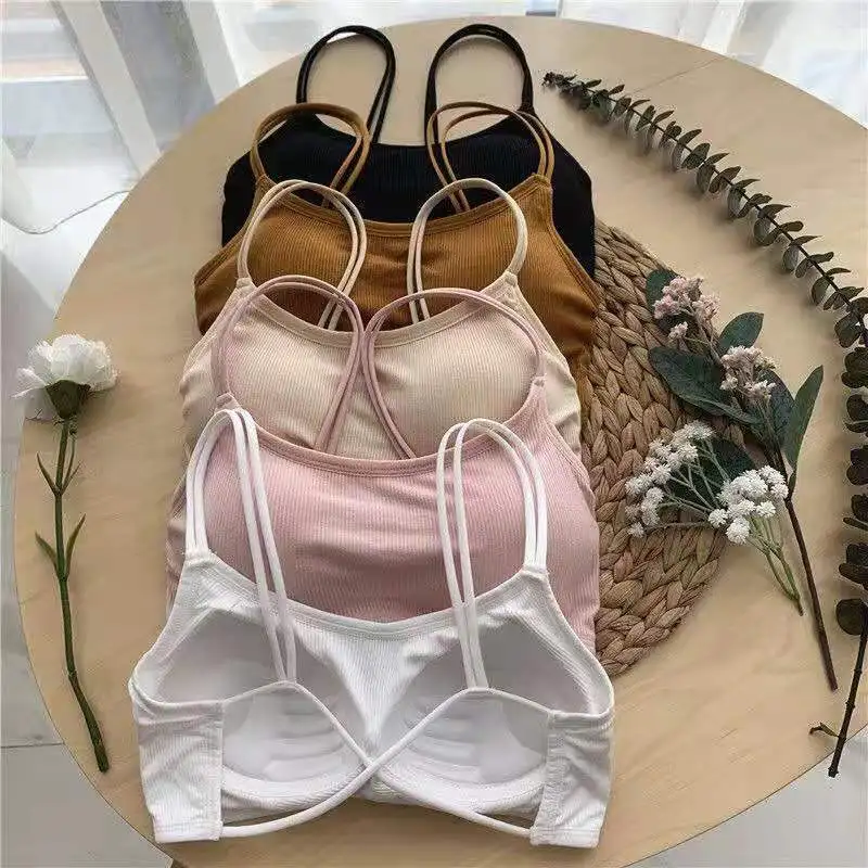 Bralette For Women New One-Piece Backless Bra Women Crop Top Tube Top Seamless Push Up No Wire Cross Back Tube Crop Top