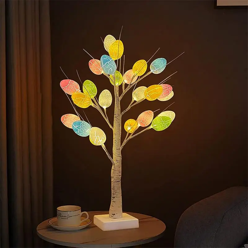 Easter Egg Tree Lights Lighted Led Tree Decoration Light Pre-Lit LED Light Up Birch Tree For Home Wedding Holiday Spring