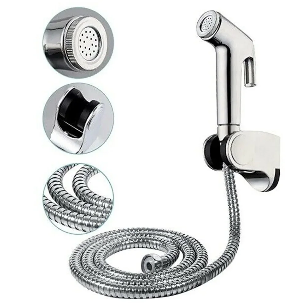 New Set Handheld Holder Shower Head Bidet Spray Muslim Portable Toilet Hose Hygienic Multi-functional 150cm ABS