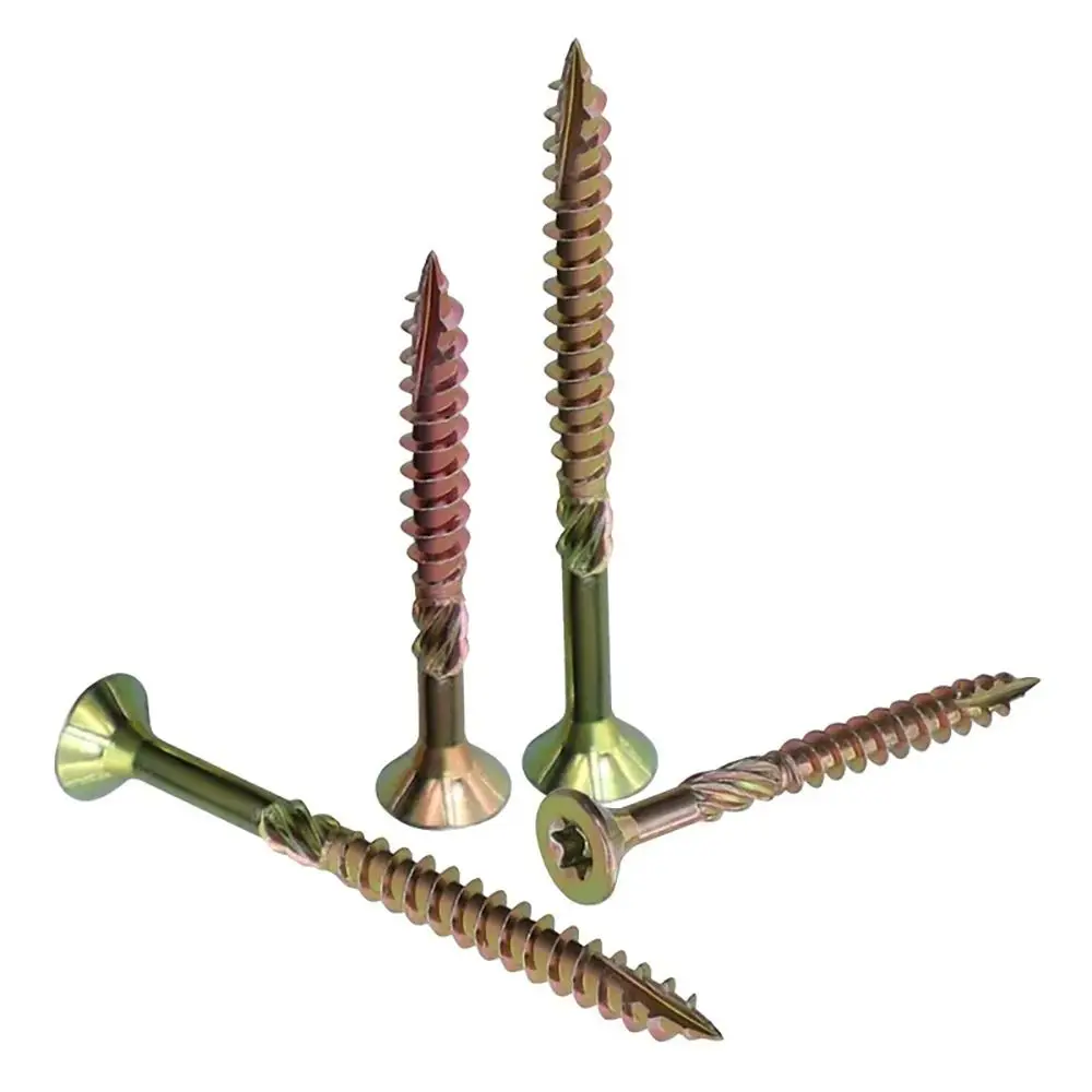 100Pcs/Pack New 35mm 45mm 60mm 80mm Self-tapping Screw Galvanized M5 Flat Head T25 Screws Torx Woodworking Screws Hardware Tools