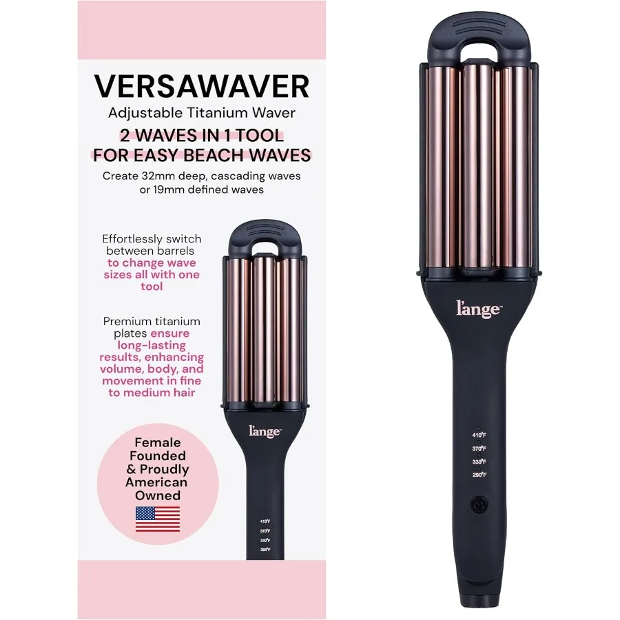

VersaWaver Adjustable Titanium Waver 19mm or 32mm Waves with 1 Tool Titanium 3-Barrel Waving Tool Cool Tip Rotates Barrel to Ch