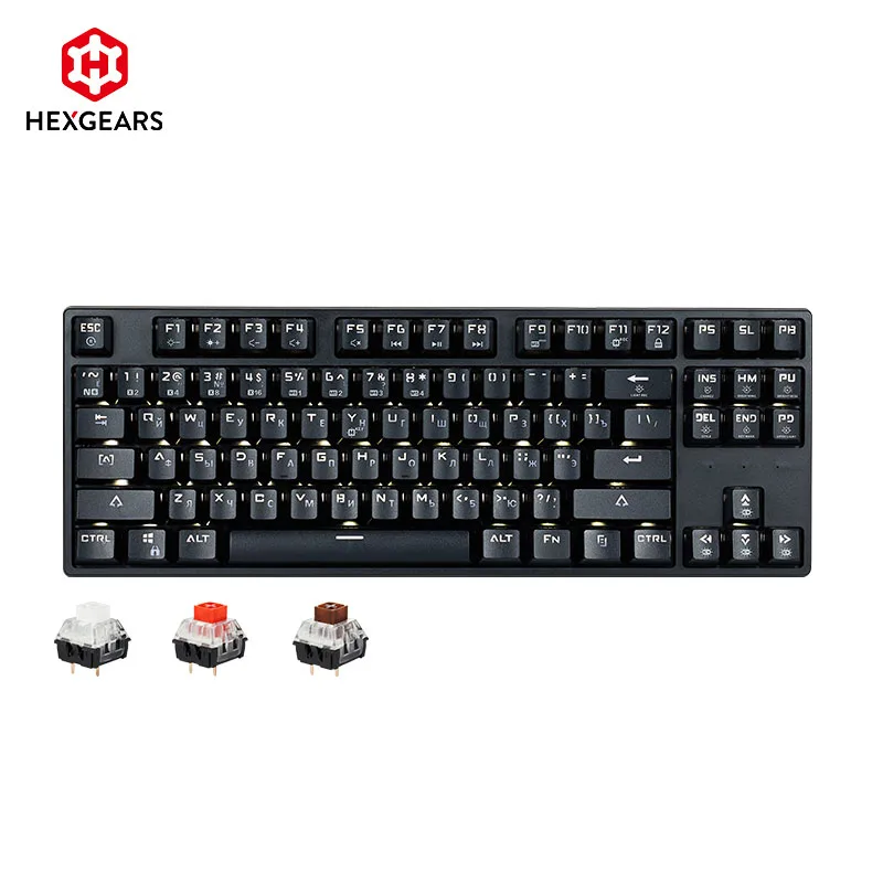 

Механическая игровая клавиатура HEXGEARS, переключатель с возможностью горячей замены, 87 клавиш, Водонепроницаемая клавиатура Kailh BOX, пользовательская макро-клавиатура GK12