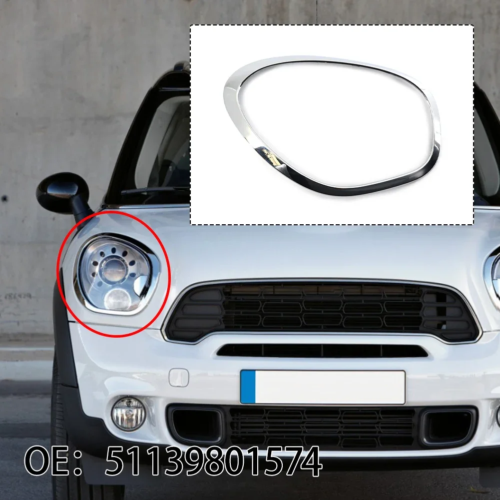 

Large Light Trim Chrome Plated Headlight Trim Ring Head Lamp Frame For -Mini -Cooper R60 Countryman 51139801574 51139801573