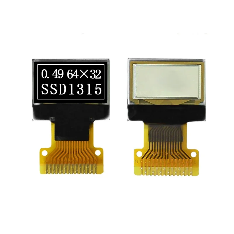 

(5 шт.) 0,49-дюймовый OLED-дисплей 64*32 матричный OLED-экран SSD1315, совместимый с драйвером SSD1306, 14-контактный интерфейс IIC