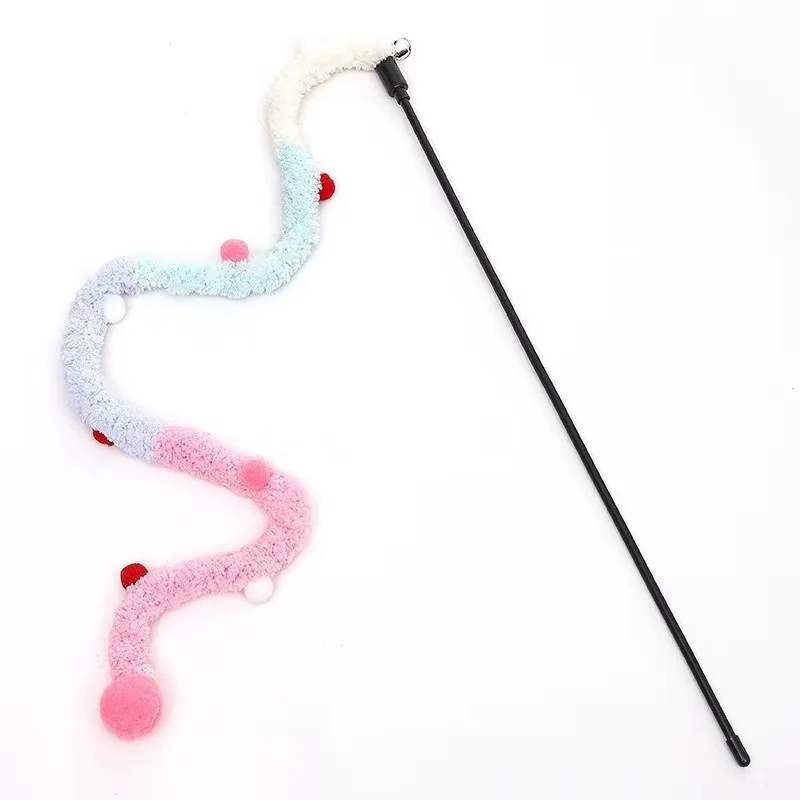 Multi-Colored Coarse-Haired Cat Toy String Rod Interactive Play Fun And Colorful for Cats