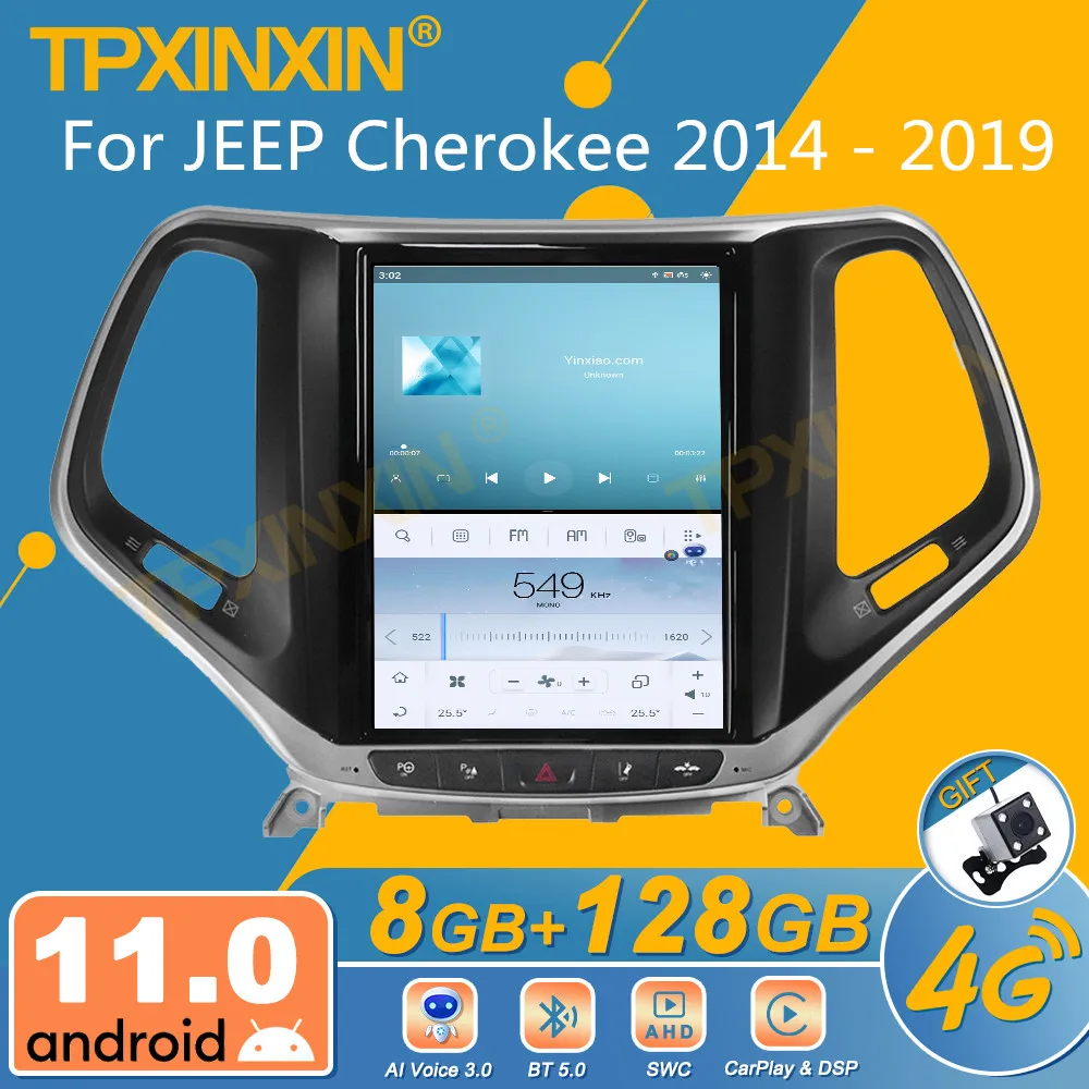 

Автомагнитола для JEEP Cherokee 2014-2019, Android, экран Tesla, 2Din стереоприемник, Авторадио, мультимедийный плеер, головное устройство с GPS