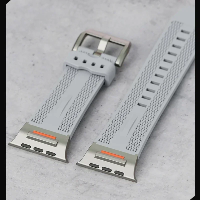 Correa de silicona para Apple Watch 46mm 42mm 44mm 40mm 41mm 45mm pulsera deportiva para iWatch Series 10 9 8 7 Se 6 5 4 Ultra2 49mm