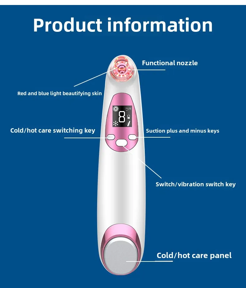 Nieuw elektrisch mee-eterabsorber dieptereinigingsapparaat voor poriën en acne Huishoudelijk multifunctioneel gezichtsschoonheidsapparaat