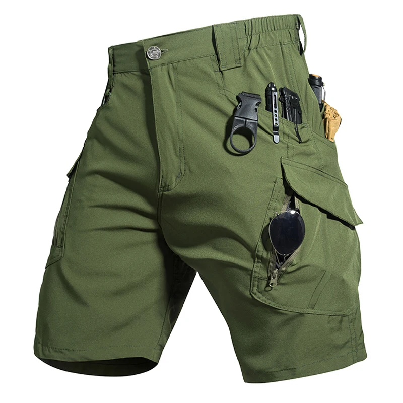 

Men's Summer Softshell Elastic Cargo Tactical Militry Short Pants Multi-Pockets Hiking Camping Climbing Quick Dry Casual rousers