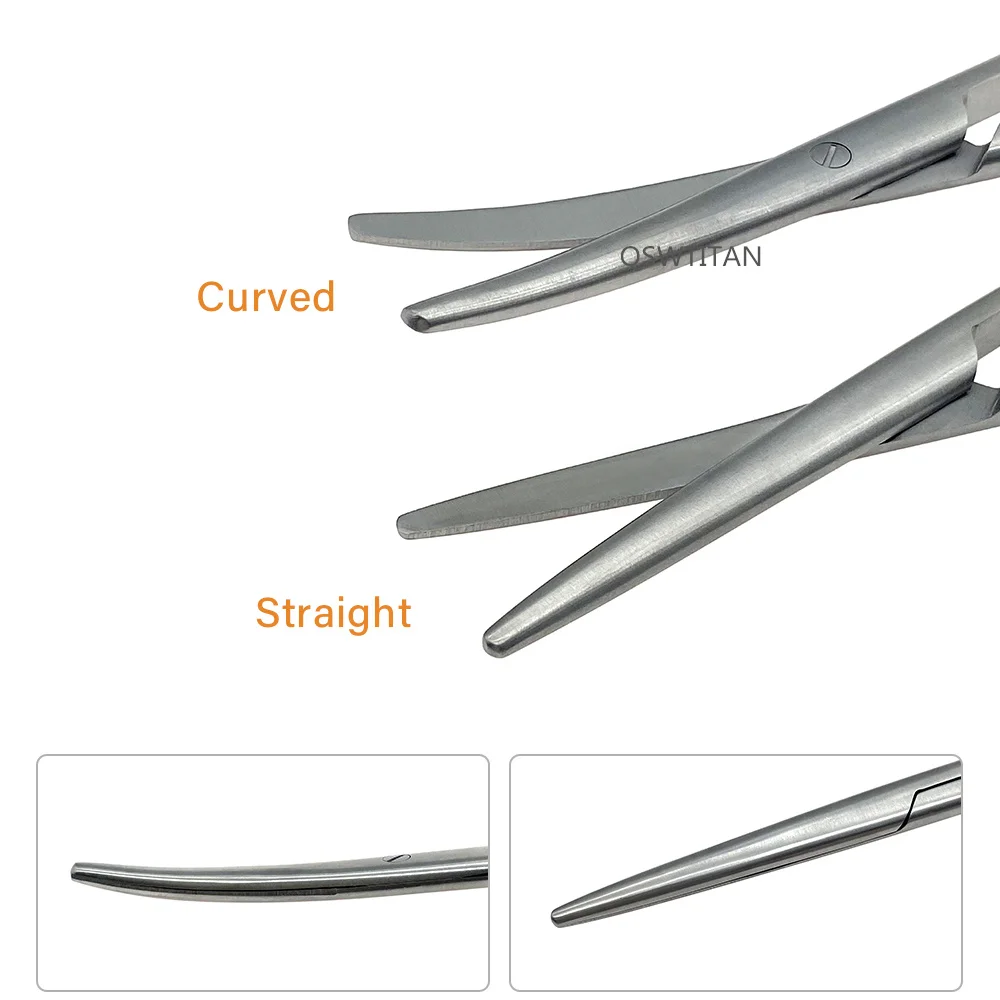 Medical Stainless Steel Surgical Scissors Cosmetic Plastic Surgery Instrument 1pc Straight Curved Blunt Tip Scissors