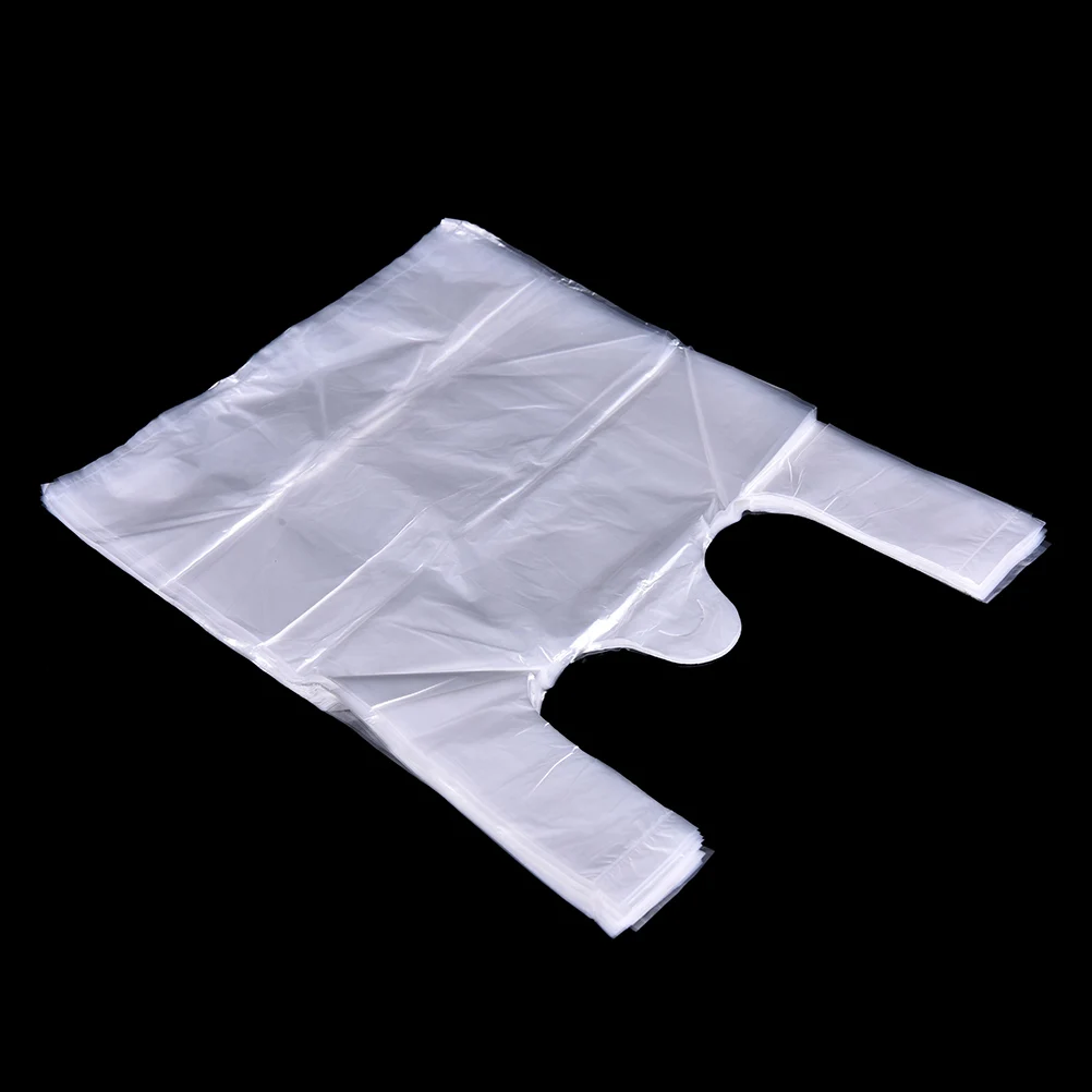 46pcs 15*23cm Plastic T-Shirt Retail Shopping Supermarket Bags Handles Packaging,