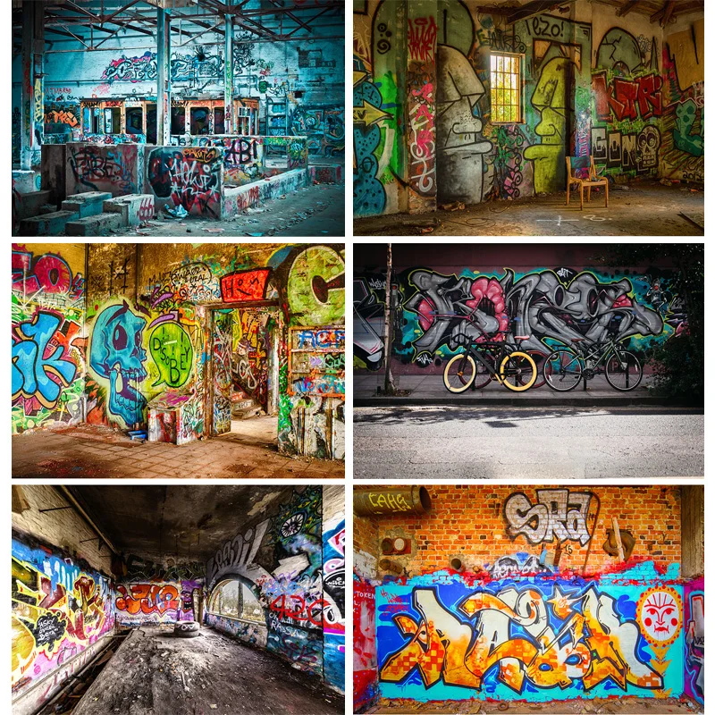 Vinyl Custom Graffiti Brick Wall Theme Photography Backdrops Baby Portrait Photo Background Studio Prop 21810TUY-02