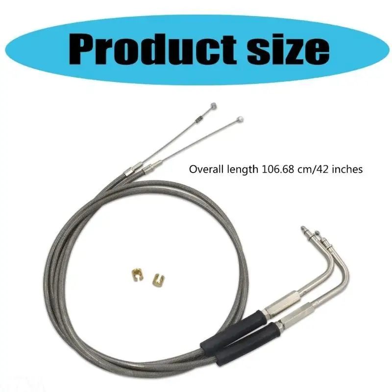 G7NA Leerlaufkabel mit 90°-Winkelverschraubung für Davidson FXST FLST FLT XL 42'' Gas- und Leerlaufkabelsatz 56579-02A – Detail 6