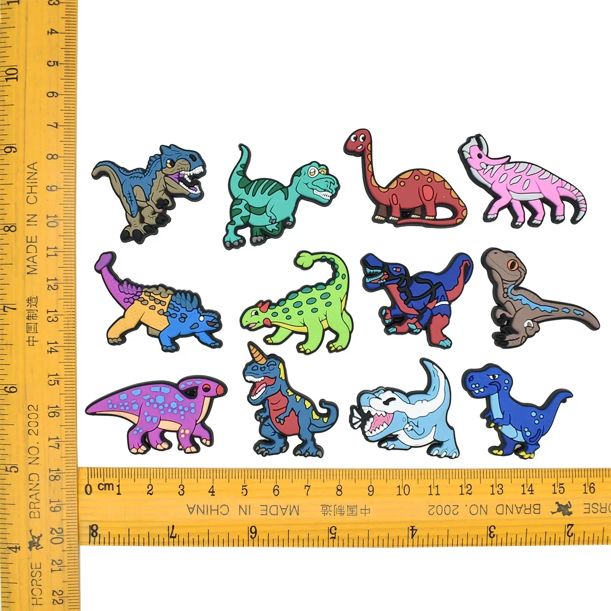 Lovely Dinosaur Series 2pcs PVC Shoe Buckles Charms Accessories Decorations for Clog Sneaker Wristbands Tumbler Party Kids