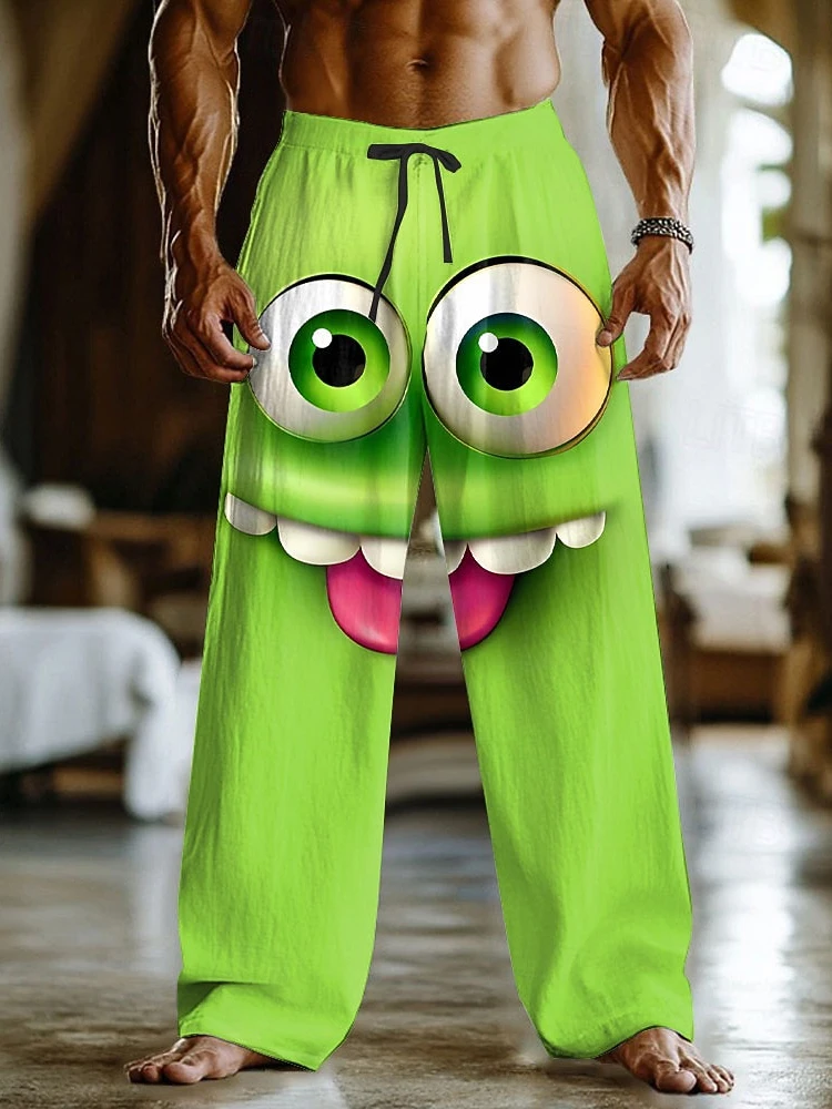 

Осенью 2023 года. Мужские повседневные брюки с забавным 3D-принтом. Мужские повседневные брюки Harajuku Street Fashion, для повседневного использования