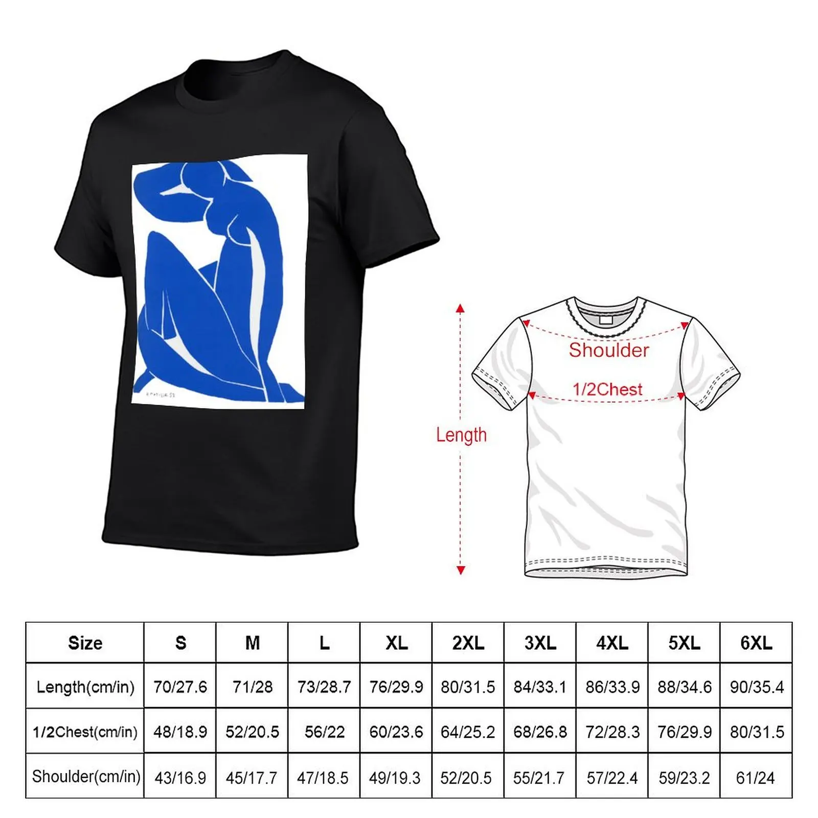 MATISSE BLUE NUDE II T-Shirt graphic t shirts vintage blue archive sublime Men's clothing