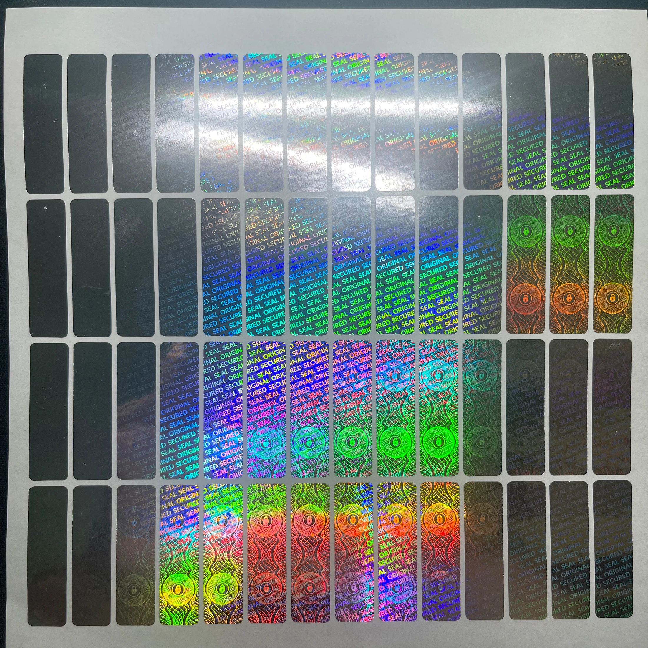 35X10mm silver sticker original warranty tamper-proof sticker tamper-proof security seal holographic sticker laser sticker