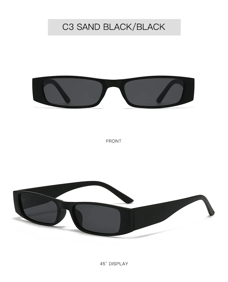 Neue Vintage Quadratische Sonnenbrille für Damen und Herren Marken-Rechteck-Sonnenbrille Ovale Brillen für Männer und Frauen – Detail 8