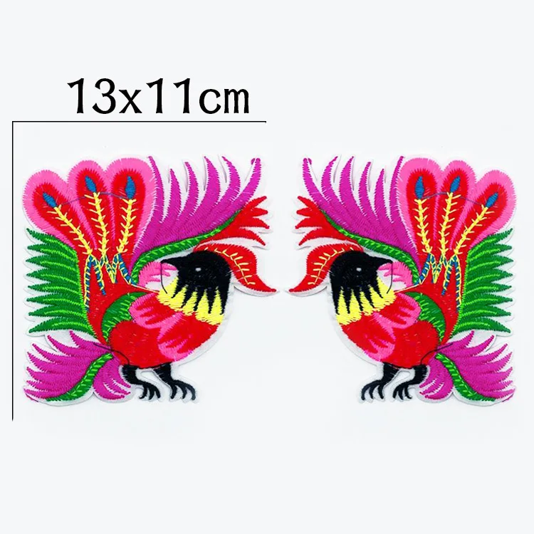 Self-adhesive embroidered patch magpie embroidered cloth stickers Chinese wind lotus patch clothes decal