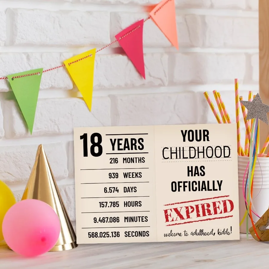 مضحك 18 سنة بطاقة عيد ميلاد للفتيات الفتيان صديق 18th بطاقة عيد ميلاد هدية لابن ابنة حفيدة ابنة سيس