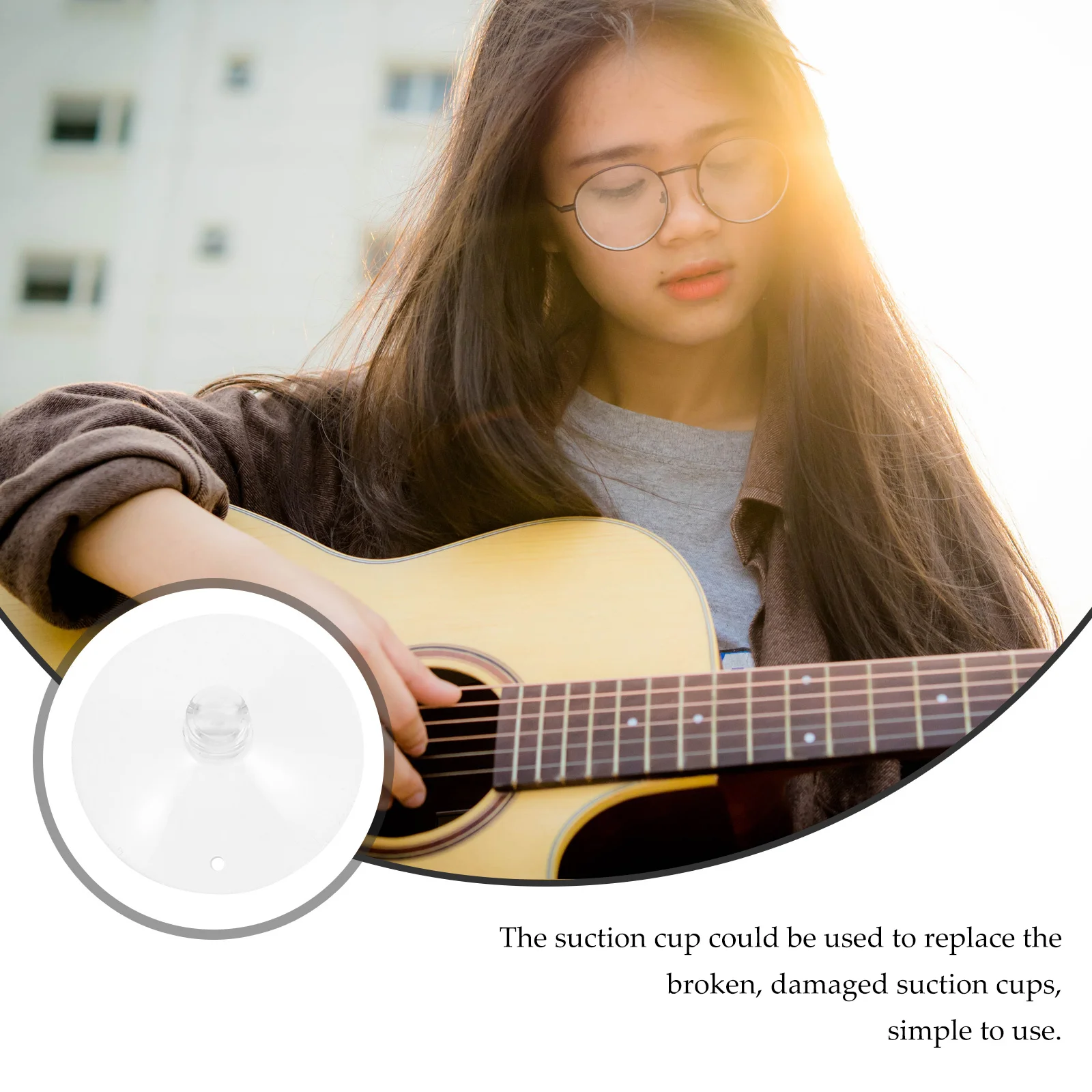 

4Pcs Guitar Support Suction Cup Clear Rubber Sturdy Trustworthy Easy to Store and Use Suction Cup for Guitar Support Stand