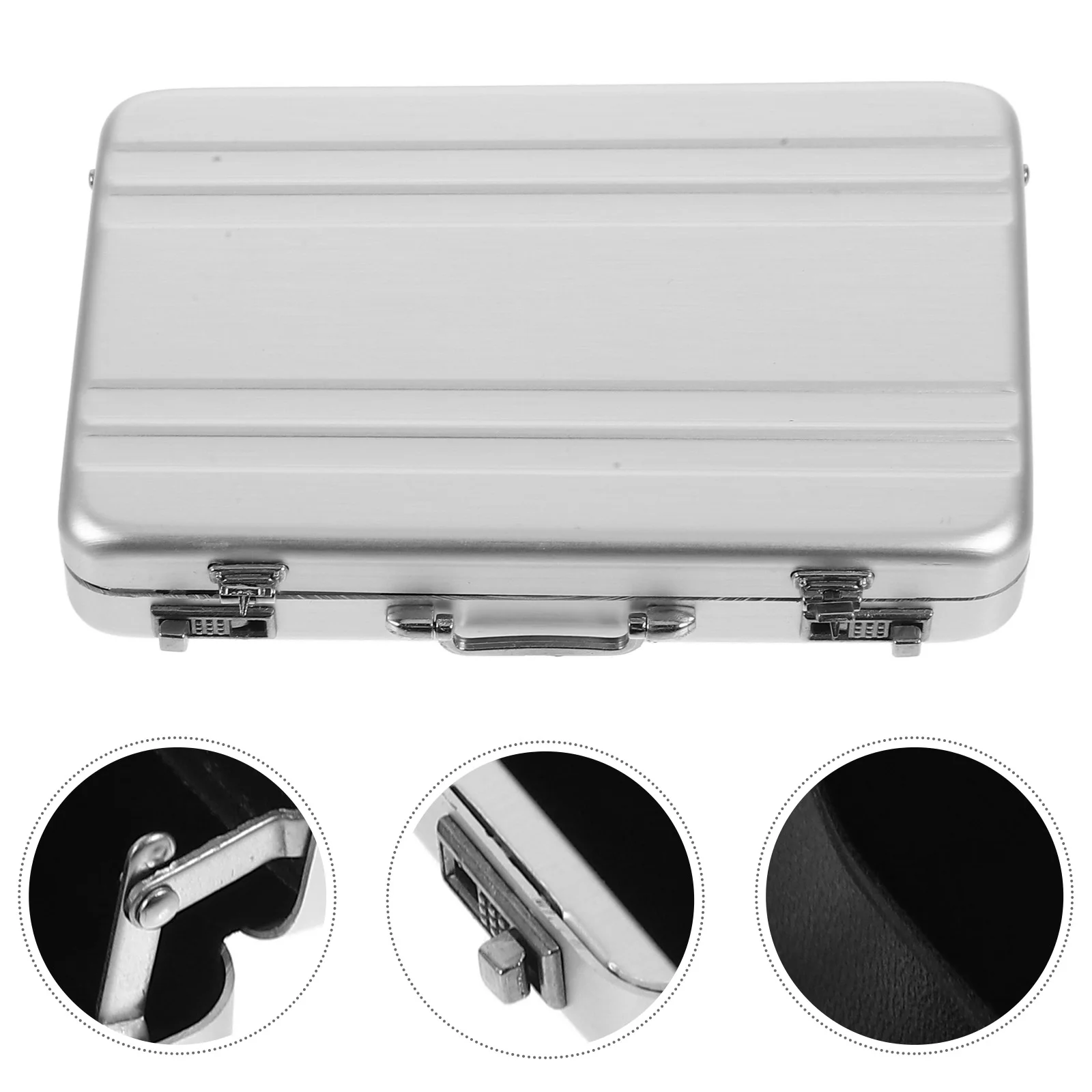 Business Card Storage Box Flash Organizer Case Cards Aluminium Alloy Office Supplies Container Index Holder Desktop