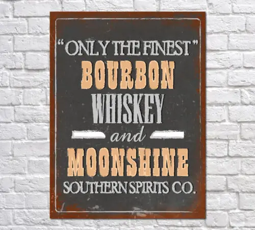 BOURBON WHISKEY Retro Metal Sign Man Cave Bar Pub Plaque Party Vintage Gift