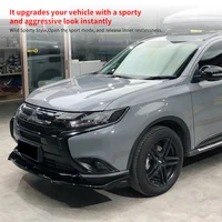 Car Front Bumper Splitter Lip Body Kit Spoiler Diffuser Deflector Accessories Carbon Look ABS For Mitsubishi Outlander 2015-2020 3