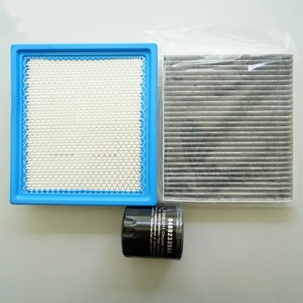 set filters for Dodge Journey air filter + cabin air condition+ Oil filter 68081249AC 05058693AA 04892339AA MO-339