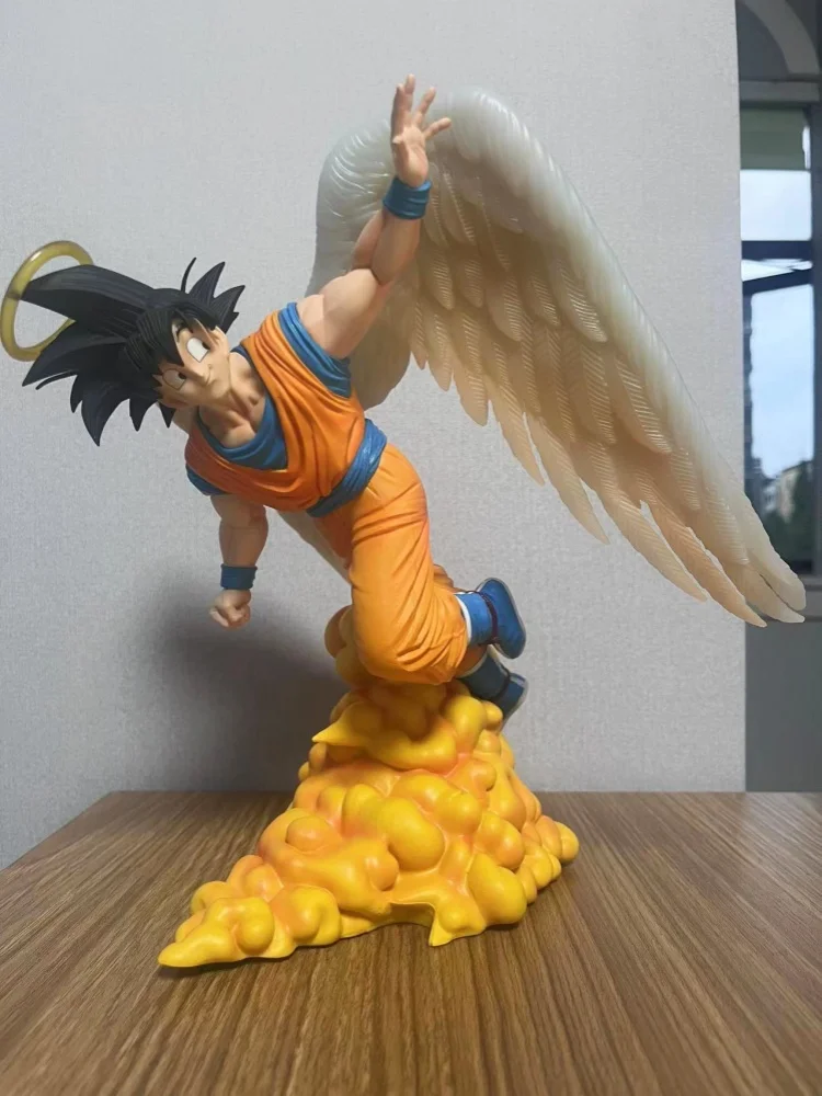 29 CM Dragon Ball Gk Engelenvleugels Vaarwel Wukong Toriyama Ming Draaien Terug Zwaaien Handen Model Ornament Anime