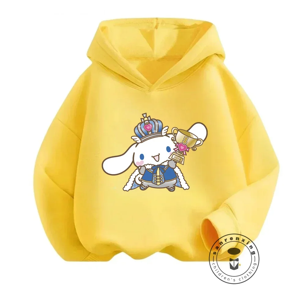 Kawaii Cinnamoroll Hoodies for Children Featuring Soft Long Sleeves Colorful Anime Designs Cozy Autumn Winter Fashion by Sanrio