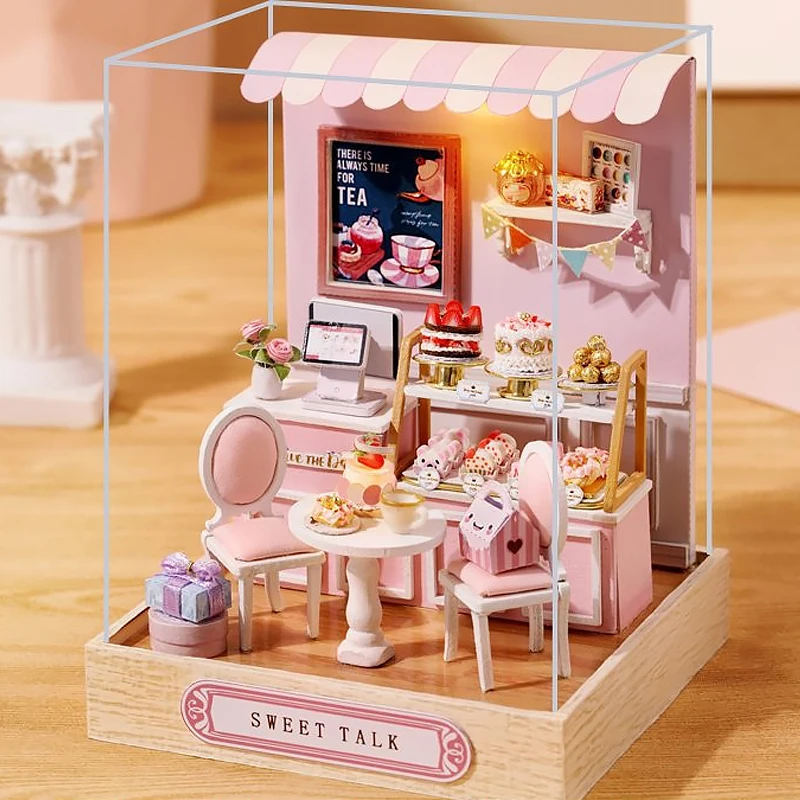 Mini Doll House DIY 3D Puzzle Assembly Building Model Toys Home Bedroom Decoration With Furniture Wooden Craft Gifts DollHouses