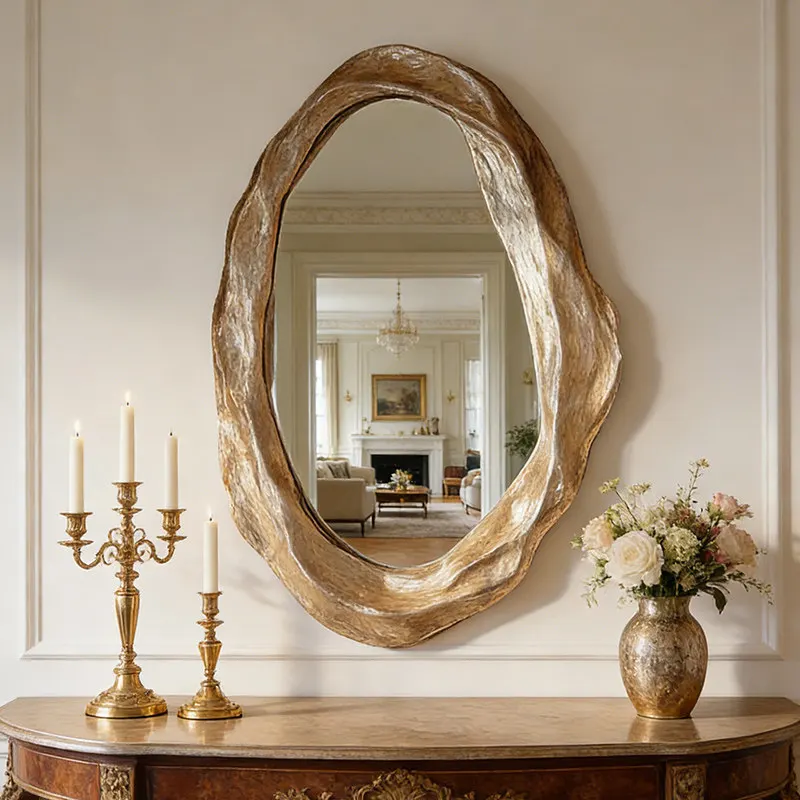 Luxury Funky Mirror Irregular Nordic Makeup Girls Aesthetic Wall Modern Mirror Decoration Accessories Espelhos Home Products