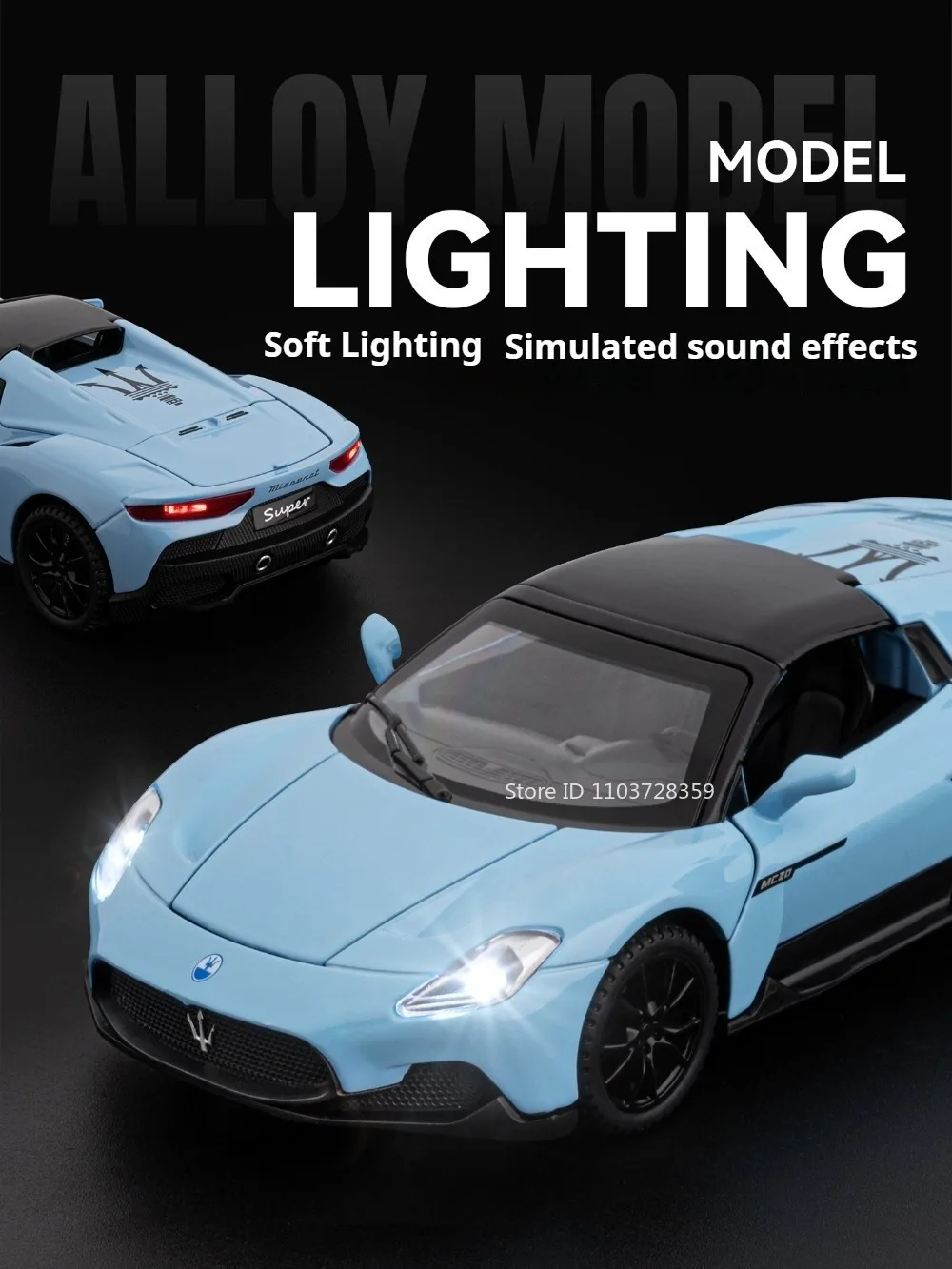 Sportwagen im Maßstab 1:32 Modell MC20 Tomahawk SRT Spielzeug Legierung Druckguss Sound Licht Türen geöffnet zurückziehen Ornament Supercars für Kinder – Detail 7