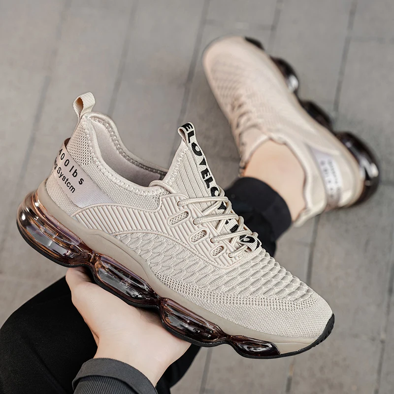 أحذية رياضية رجالية فاخرة كاجوال قابلة للتنفس، أحذية رياضية بدون كعب أنيقة للرجال