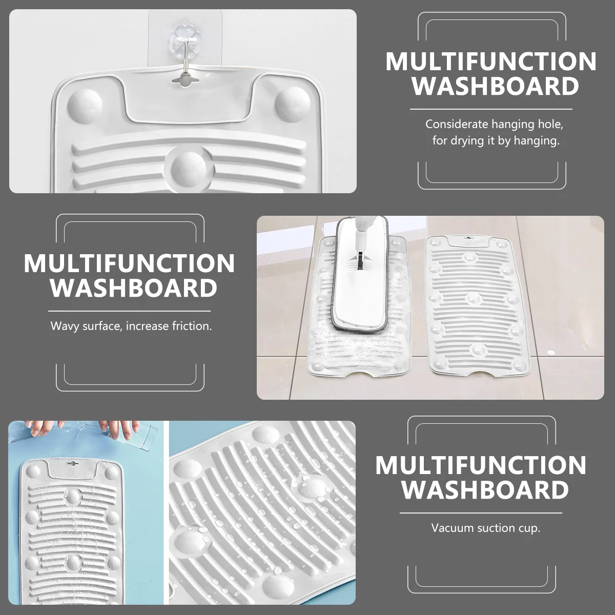 

2pcs Silicone Washing Board Durable Non-Slip Scrubbing Pad For Home Laundry Bathroom Washboards Household Cleaning