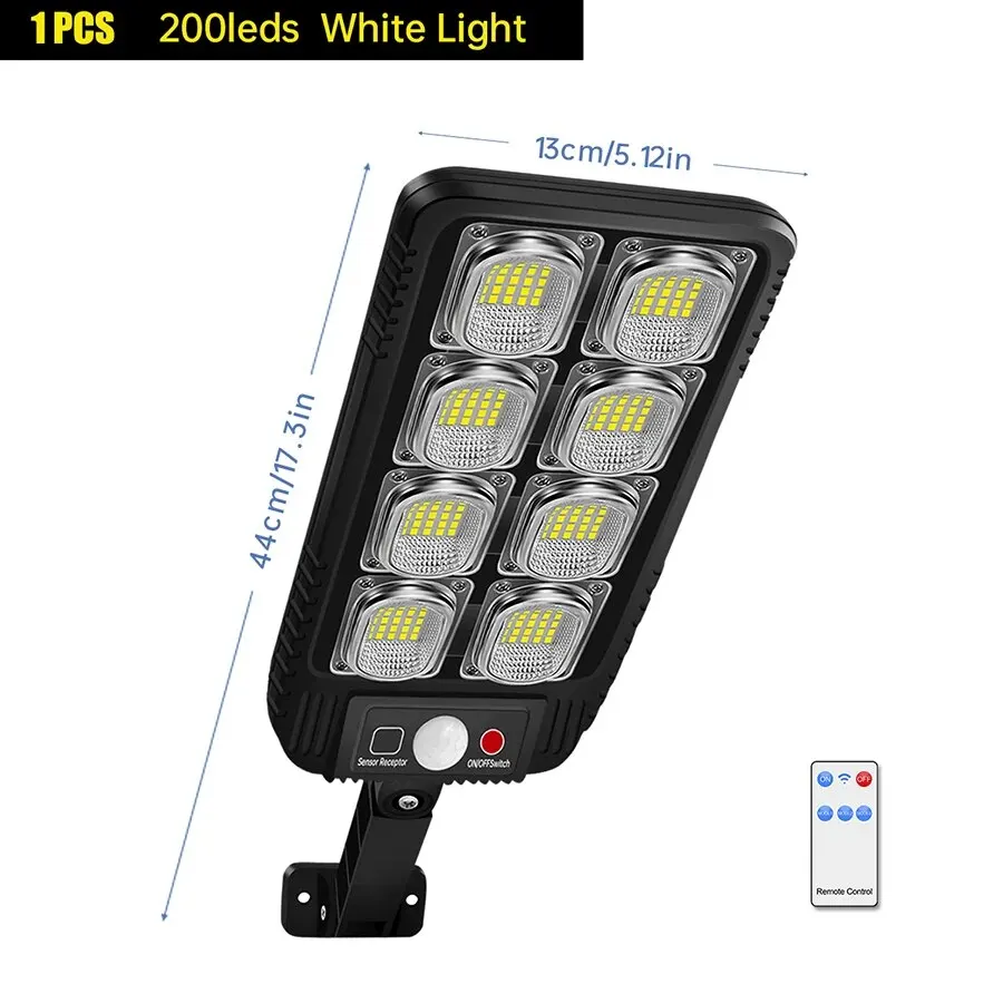 AMARYLLIS 100/200led Solar Straßen laterne ip65 wasserdichte Solar Outdoor Bewegungs sensor Lichter Solar Wand leuchte mit Fernbedienung für Gartenhof 5