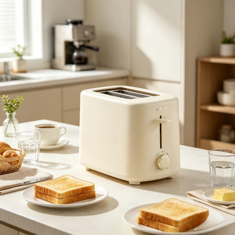 2 Slice Toaster 800W 30mm Wide Slot 6 Browning Levels Auto Pop Up Crumb Tray for Home Kitchen Breakfast Family Daily Use 토스터