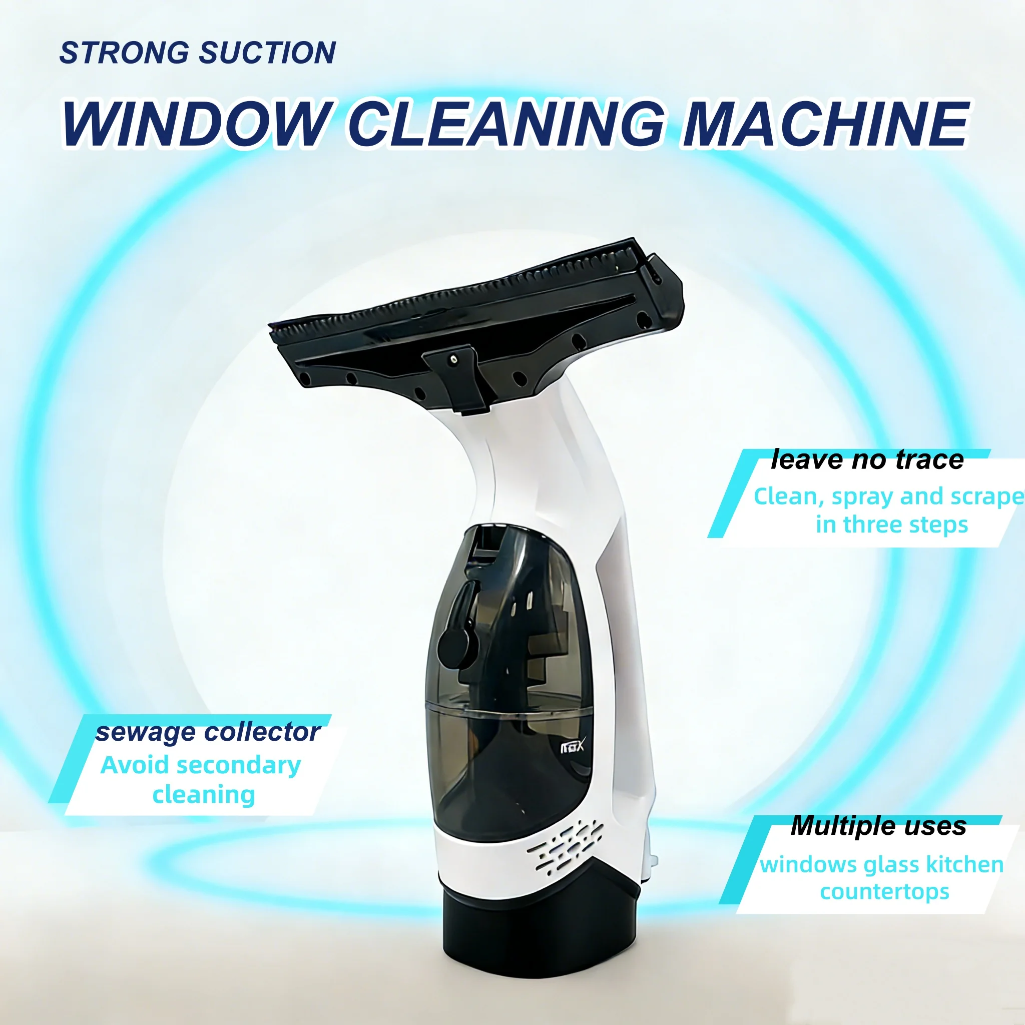 

Высокоэффективный электрический очиститель для стекла, многофункциональный пластиковый ручной скруббер для окон, перезаряжаемый очиститель для дверей и окон