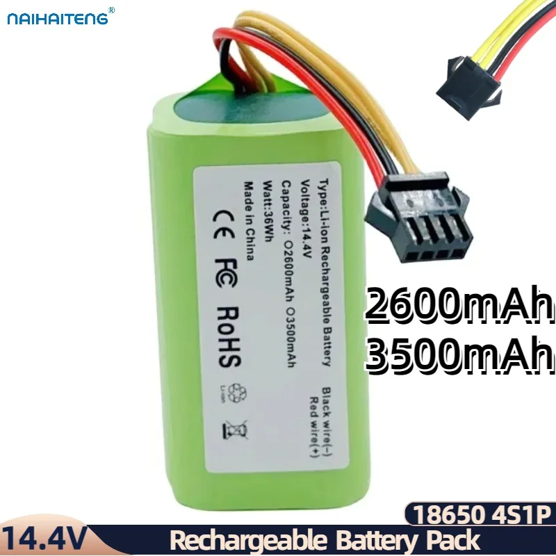 

14.4V 14.8V 2600/3500mAh 18650 Rechargeable Li-ion Battery Pack For Vacuum Cleaner Haier M320C J3C5L T320S T350G QT35B Fmart Q1