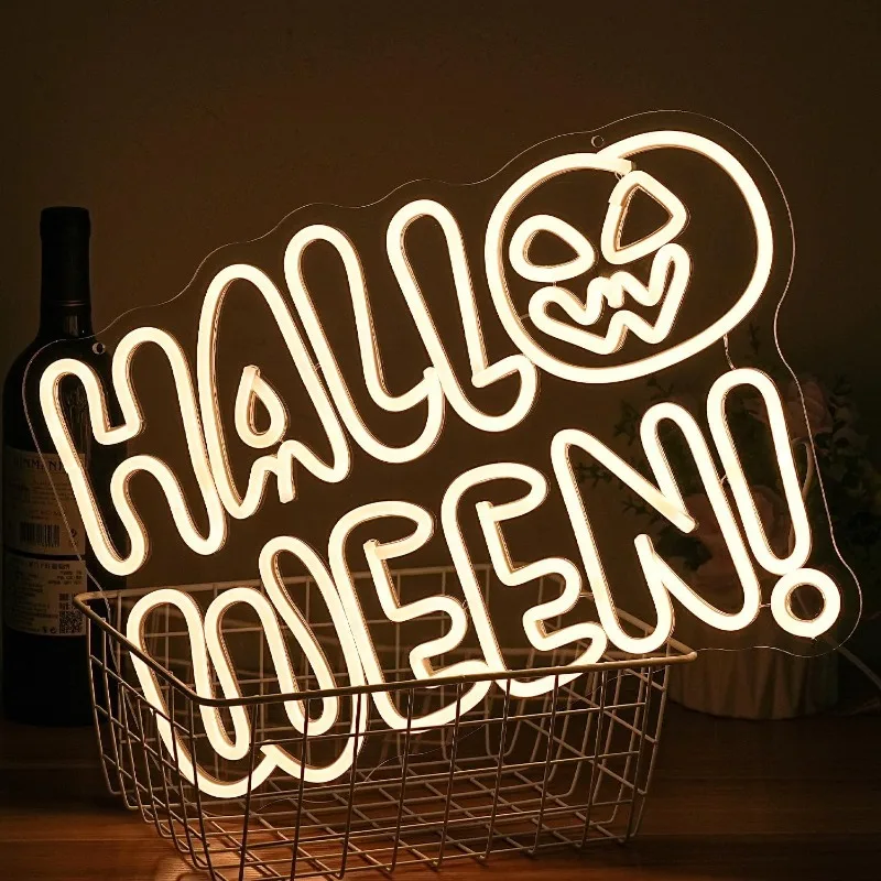 Halloween Alphabet Neon Lights for Wall Decorations Dimmable LED Neon Signs Bedroom Living Room Bar Party Halloween Decorations