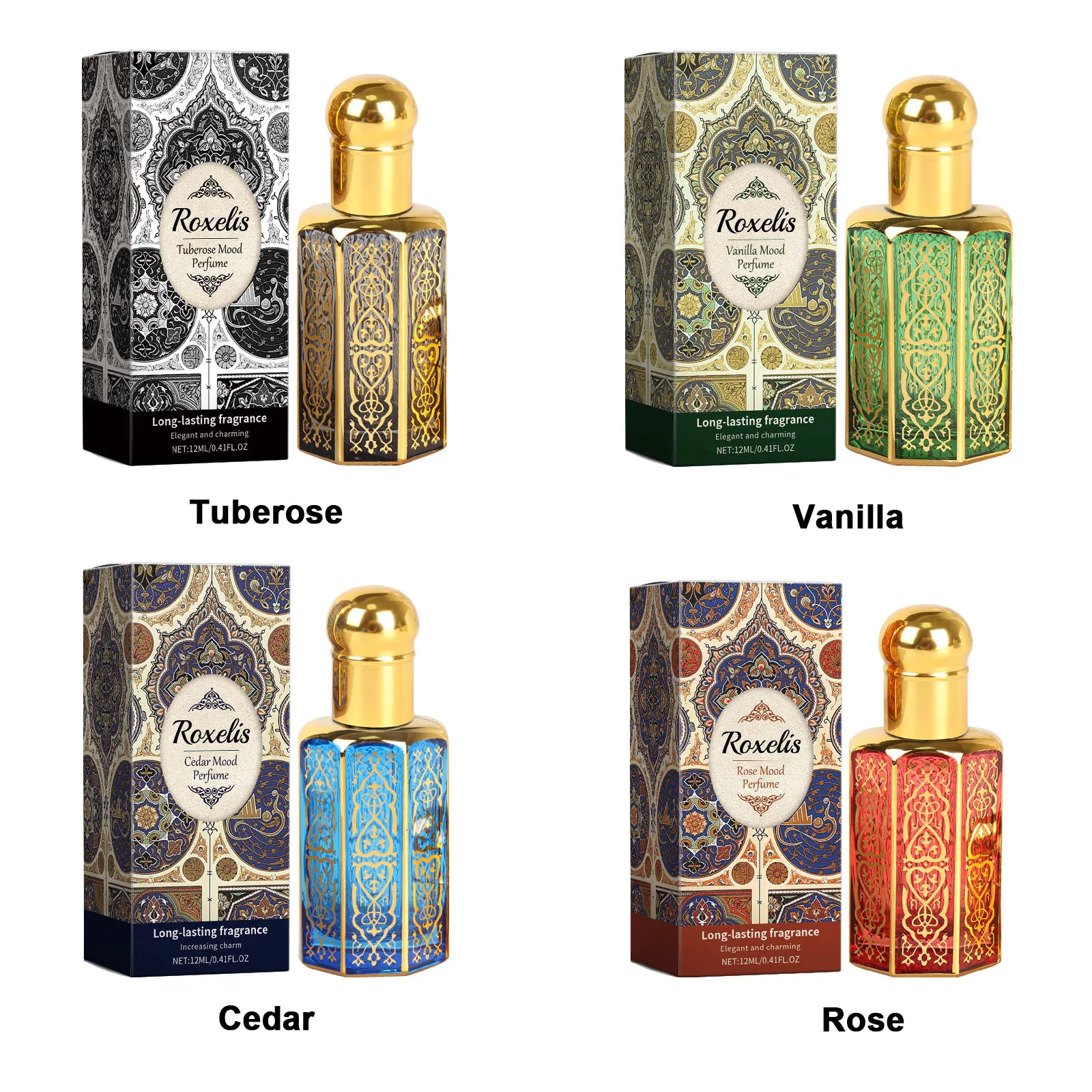 Arab Perfume Floral Plant Wood Scent Lighted Fragrance Roller Perfume Style Charm Keep Fresh Dating Flirting Pheromone Perfume