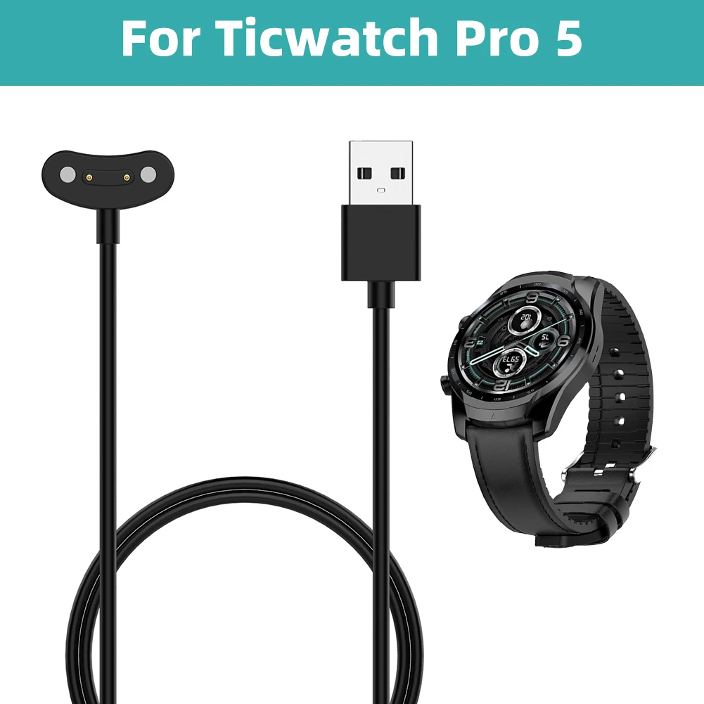 Carregadores de relógio Fio Carregador Magnético Dock 1M para Ticwatch Pro 5/ProX/Pro3 Smart Watch