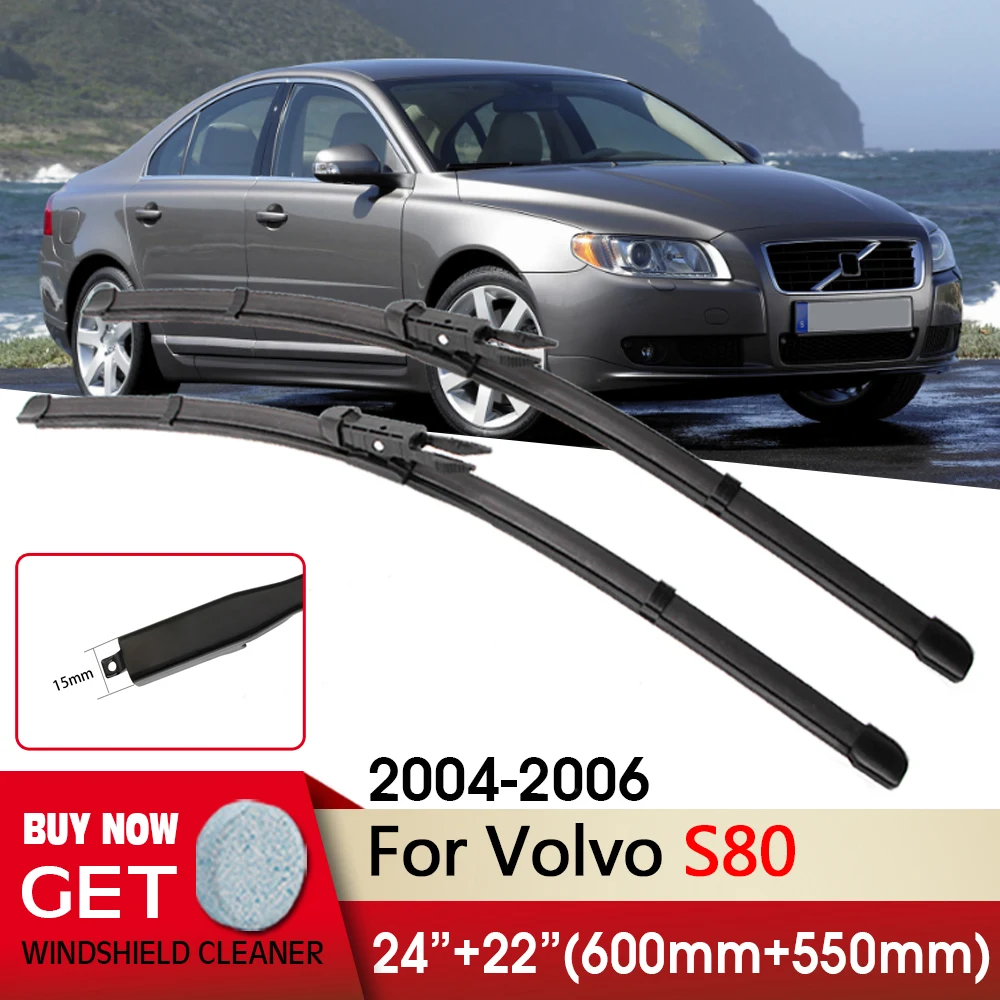 

Car Wiper RHD & LHD Front Wiper Blades 24"+22" For Volvo S80 2004-2006 Fit Pinch Tab Arm Windscreen Wipers Auto Accessories